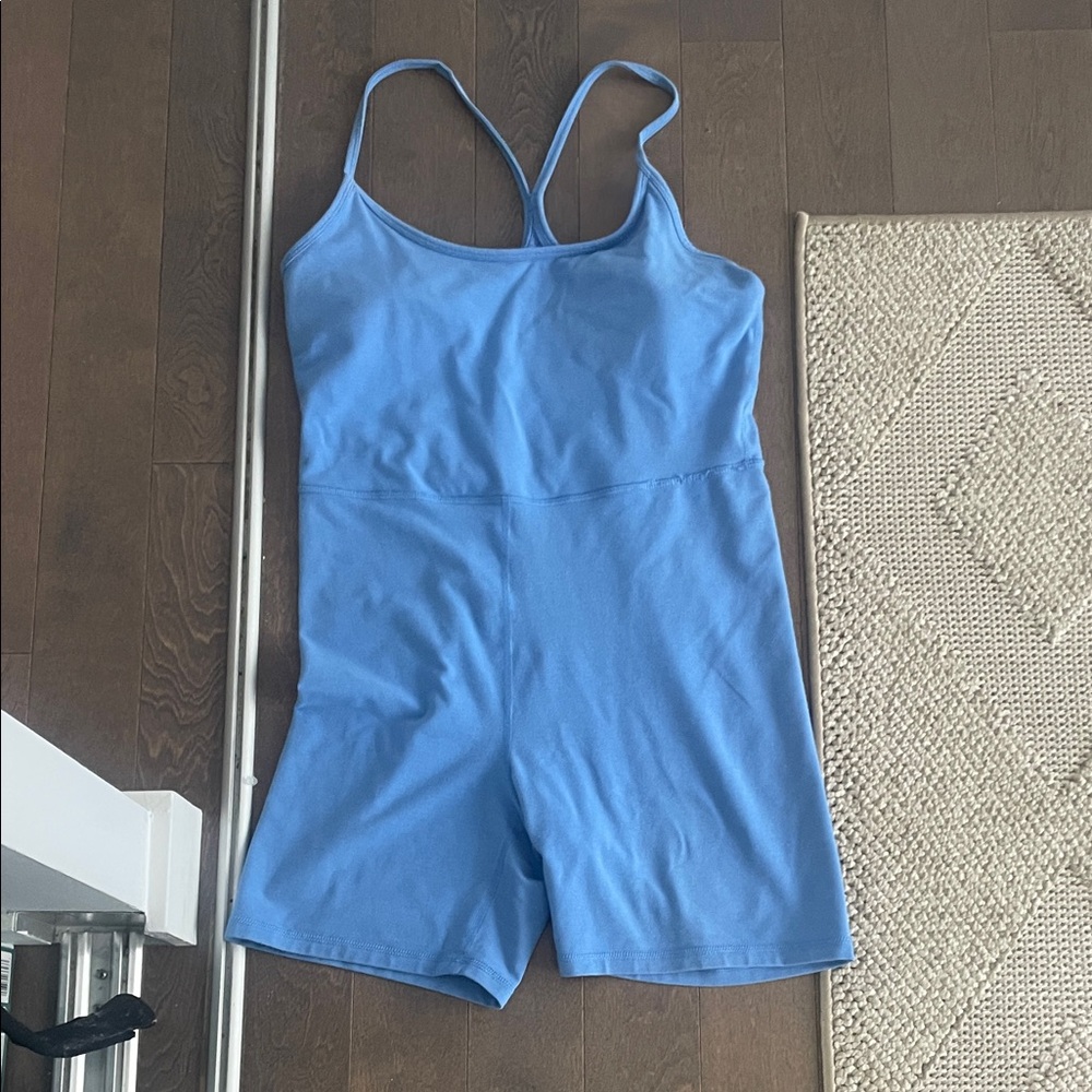 Blue Workout One Piece Built in Bra